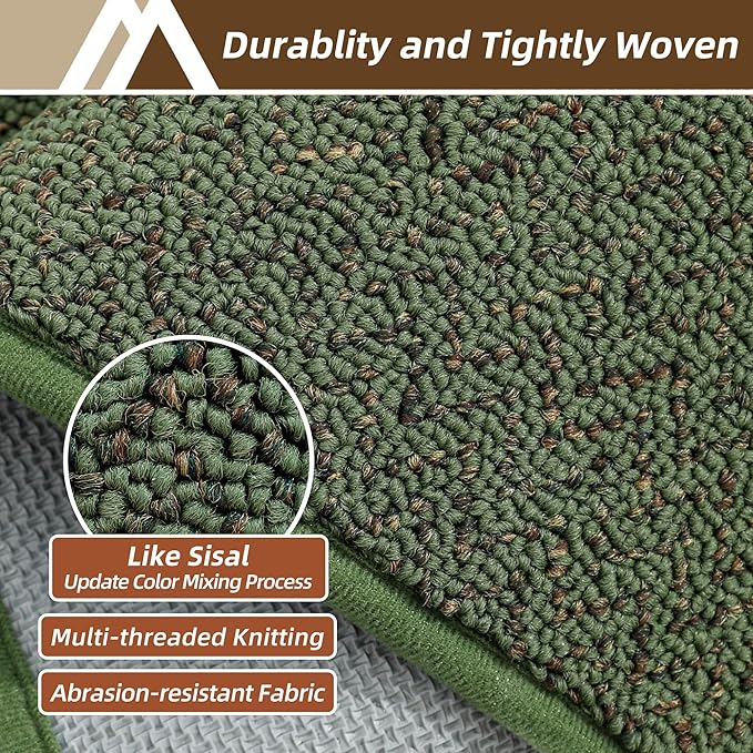 COSY HOMEER Kitchen Rugs Non Slip Washable 24"x36"+24"x60" Absorbent Kitchen Mats for Floor Stain Resistant Kitchen Runner Rug Sets of 2 Kitchen Floor Mats for Sink,Green
