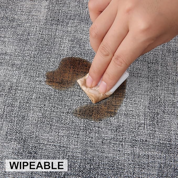 homing Faux Leather Heat Resistant Placemats 12 Packs, Waterproof Wipeable Dining PU Place Mats for Indoor & Outdoor, Easy to Clean, Smokey Grey