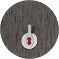 Chilewich Bamboo Placemats Set of 4 - Round Woven Placemats - Reusable, Stain-Resistant, Indoor/Outdoor Tabletop Protection - 15" - Grey Flannel
