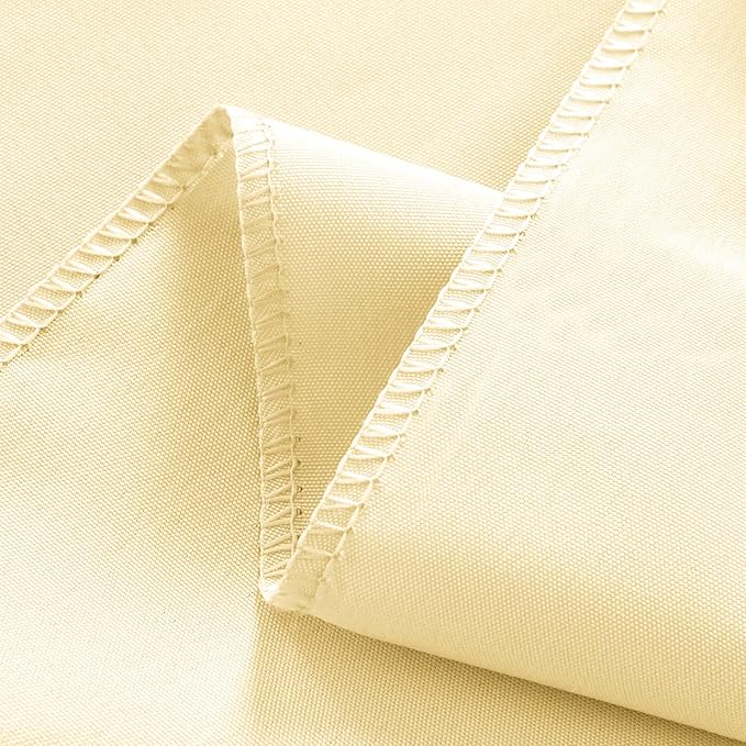 2-Pack 60x102 inch Beige Table Cloths, Solid Stain and Wrinkle Resistant Oblong Tablecloth, Premium Plain Weave Polyester Fabric Rectangle Table Linen Covers for Hotel, Wedding