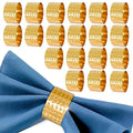 20 Pcs Gold Napkin Rings Set - Napkin Rings Hammered Metal Finish - 1.8x1.1 Sturdy & Reusable, Great for Large Events, Banquets, Weddings & Holiday Dining, Gift Giving & Elegant Valentine Table Decor