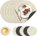 13" Round Placemats Set of 6, NCUE Dual-Sided Faux Leather Heat Resistant Table Mats, Waterproof Oilproof Washable Protective Table Placemats with Coaster, Wipeable Vinyl for Indoor & Outdoor Use