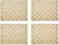 MACKENZIE-CHILDS Set of 4 Sinamay Placemats, Durable Woven Table Mats, Flax