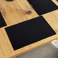 Encasa XO Dining Placemat Set of 6 | Solid Black Color | Fine Ribbed Cotton Table mat | Size 19x13 in | Machine Washable