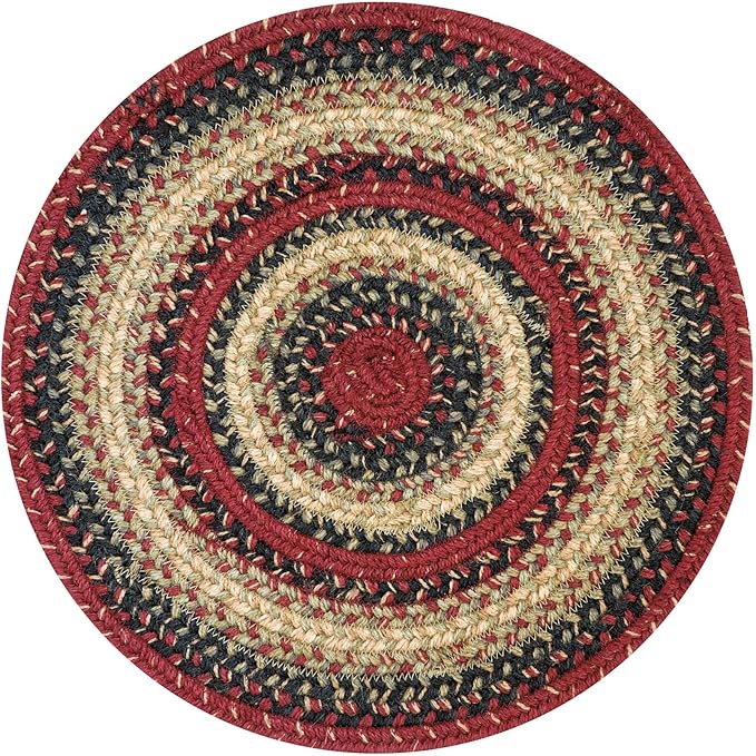 Homespice Highland Jute Woven Round Placemats Set of 6, 15", Warm Lodge and Country Decor, Multicolor Table Mats - Vibrant Colors, Durable, Easy to Clean and Protects Furniture