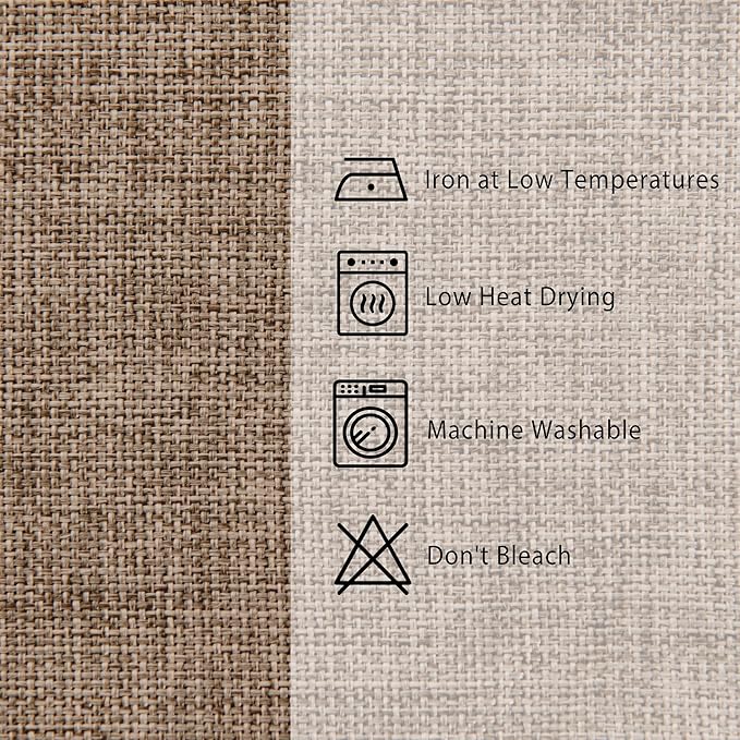 Hiasan 2 Pack Faux Linen Rectangle Tablecloth - Wrinkle and Stain Resistant Washable Table Cloth for Kitchen Dining Room Holiday Table Cover for Party Dinner, Khaki, 54 x 80 Inch