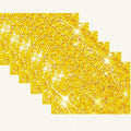 Yellow Placemats Gold Heat Resistant Mat Square Placemats Gold Trivets Rhinestone Decor Place Mat Crushed Diamond Decor Bling Sparkly Mat Set of 6