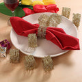 Mesh Napkin Rings Set of 12 - Handmade Napkin Holder for Wedding, Dinner Parties, Easter, Reception, Kitchen, Family Gathering, Everyday Use - Set Your Table with Style - Gold