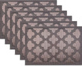 Elegant Placemats Vinyl Woven Heat-Resistant Placemats Set of 6 Washable Easy to Clean Table Mats for Dining Room and Decorate (Brown)