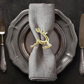 Decozen Set of 16 Gold Napkin Rings in Stag Design Festive Table Decor Setting for Holiday Wedding, Birthday, Kitchen, Home Decor Housewarming Gift - Thanksgiving & Christmas Gift Decoration