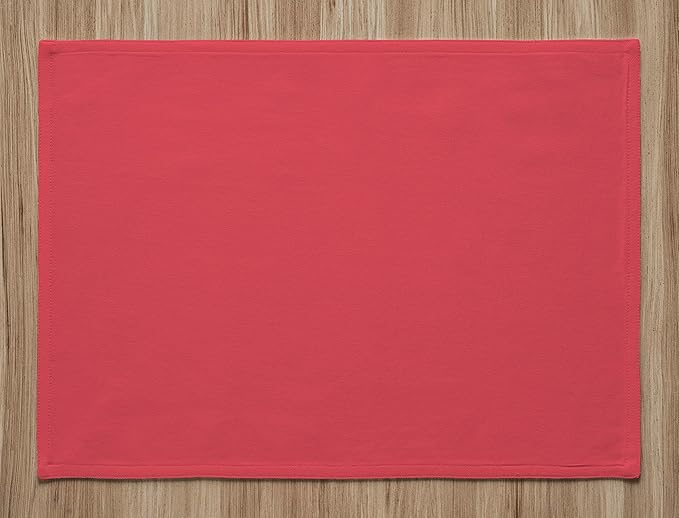 Calicot Placemats Set of 6 100% Cotton Washable Cloth Place Mats, Reusable Table Mats for Spring/Summer & Thanksgiving Christmas Decorations Kitchen Dining Party Wedding (Tomato Red, 13" x 19")