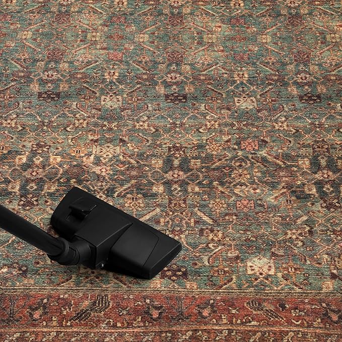Keen Home Design 10x14 Rug - Machine Washable Area Rug with Non-Slip Backing, Ideal for Living Room, Dining Room, Bedroom - Vintage, Easy Clean, Durable, Low Pile Rug - (9'7" x 14')