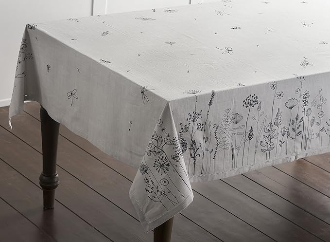 Maison d' Hermine Table Cloth Rectangle Table 100% Cotton 60 x 90 Inches Tablecloth Reusable Decorative for Dining Room Farmhouse Home Valentines Day Decorations Spring Summer - Flore