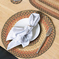 Homespice Russet Jute Woven Round Placemats Set of 6, 15", Warm Country Decor, Multicolor Table Mats - Vibrant Colors, Durable, Easy to Clean and Protects Furniture