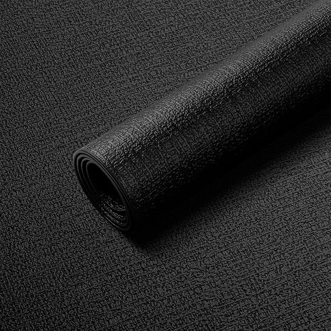 Placemats Set of 12 Washable, Heat Resistant Table Placemats Wipeable Faux Leather Place Mats Non Slip, Waterproof Square Table Mats for Indoor Outdoor, Black