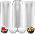 JoyServe Clear Mini Plastic Bowls - (Bulk 100 Pack) 6 Oz Disposable Premium Hard Plastic Dessert Bowls for Serving, Weddings, Catering, Parties, Salsa, Home or Event Party Supplies