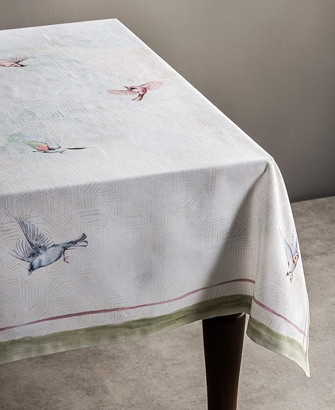 Maison d' Hermine Table Cloth Rectangle Table 100% Cotton 54 x 72 Inches Tablecloth Reusable Decorative for Dining Room Farmhouse Home Valentines Day Decorations Spring Summer - Flying Birds