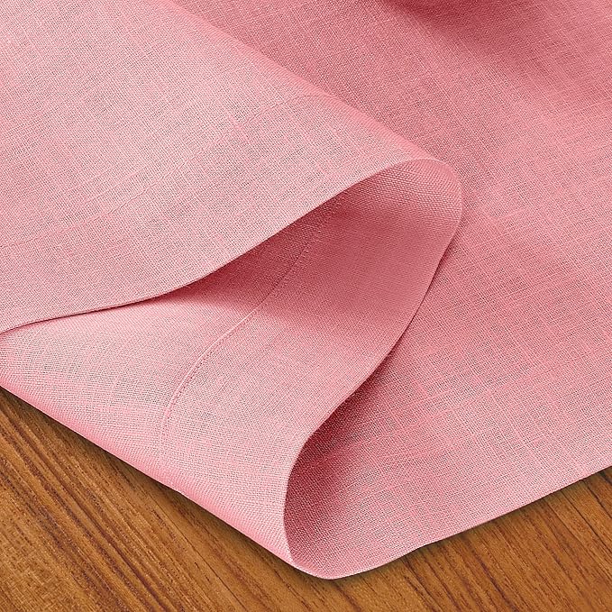 D'Moksha Homes Linen Dusty Pink Table Runner 72 Inches Long - 100% Pure Linen 14 x 72 Inch Table Runner for Dining, Valentines, Spring, Easter - Machine Washable