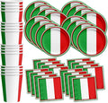 Italy Italian Flag Birthday Party Supplies Set Plates Napkins Cups Tableware Kit for 16