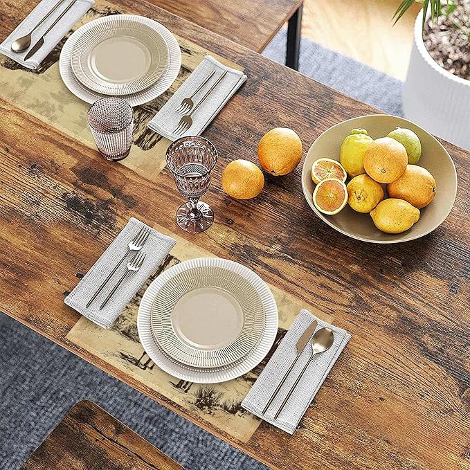Vintage Western Cowboy 12x18 Inch Placemats Set of 6 - Waterproof, Non-Slip & Washable Table Mats for Kitchen & Dining Table Placemats