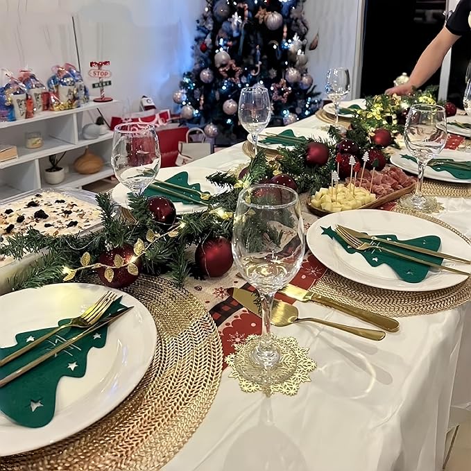 FAVE 10PCS Gold Vinyl Round Placemats, Wheat Sheaf Design 15 Inch Placemats Set of 10 Washable for Dining, Events, Banquet, Home & Daily Use (Gold Wheat,10pcs)