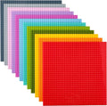 Strictly Briks Stackable Baseplates - 12 Pack 10"x10", 32x32 Studs, Compatible with Lego for Building City Scenes, Foundation, Displays Bricks on Play Table, Kids Easter Gift, Vibrant