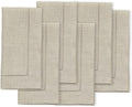 Solino Home Natural Linen Napkins Set of 6-100% Pure Linen Hemstitch Dinner Napkins 20 x 20 Inch for Spring, Easter - Classic Hemstitch