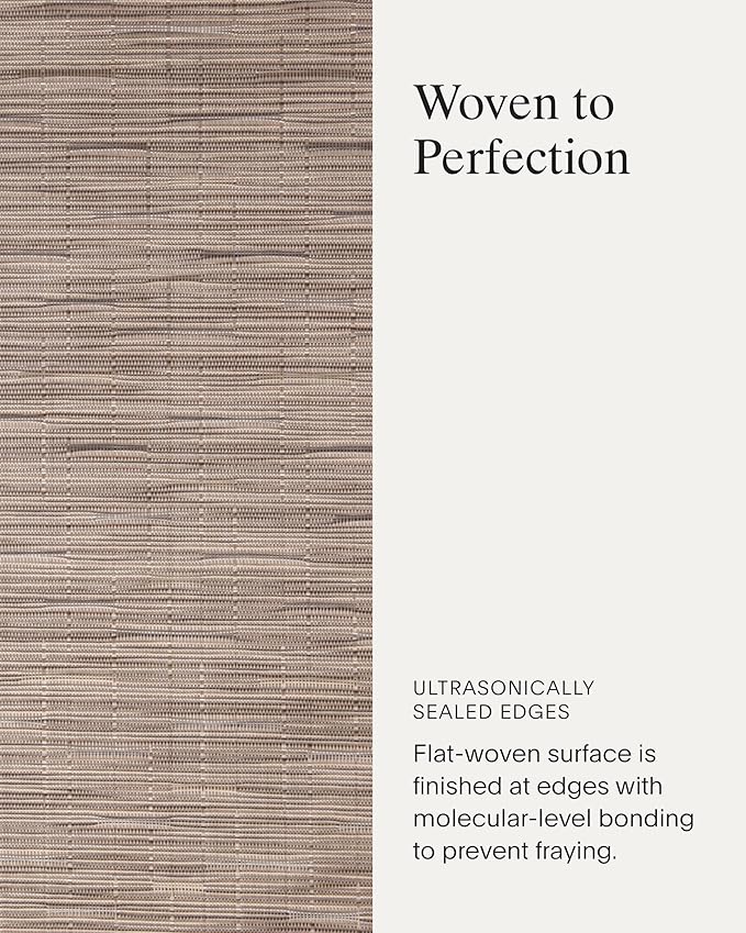 Chilewich Bamboo Placemats Set of 4 - Round Woven Placemats - Reusable, Stain-Resistant, Indoor/Outdoor Tabletop Protection - 15" - Dune