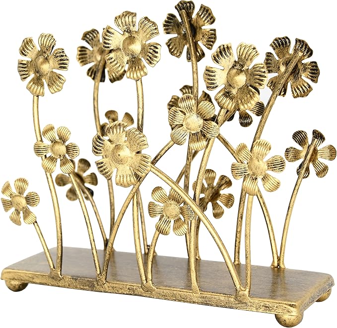 OwlGift Vintage Iron Art Napkin Holder For Table, Sunflower Farmhouse Tissue Holder, Cocktail Napkin Dispenser, Rustic Napkin Paper Rack For Home Kitchen Supplies – Bronze