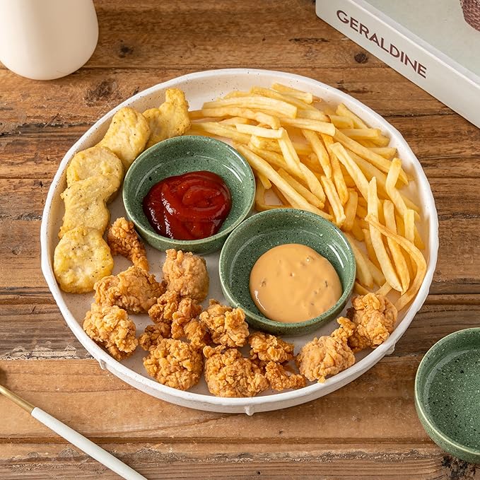 Dipping Bowls Set of 4, 2462°F High-Fired Ceramic Small Bowls for Dips, Olive Oil & Sauce, Elevates Table Setting, Idea for BBQ,Afternoon Tea,Entertaining,Housewarming & Holiday Gifts