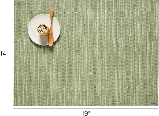 Chilewich Bamboo Placemats Set of 4 - Woven Rectangle Placemats - Reusable, Stain-Resistant, Indoor/Outdoor Tabletop Protection - 19" x 14" - Spring Green