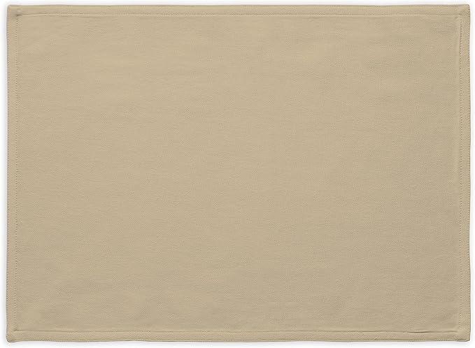 Calicot Placemats Set of 6 100% Cotton Washable Cloth Place Mats, Reusable Table Mats for Spring/Summer & Thanksgiving Christmas Decorations Kitchen Dining Party Wedding (Desert Beige, 13" x 19")