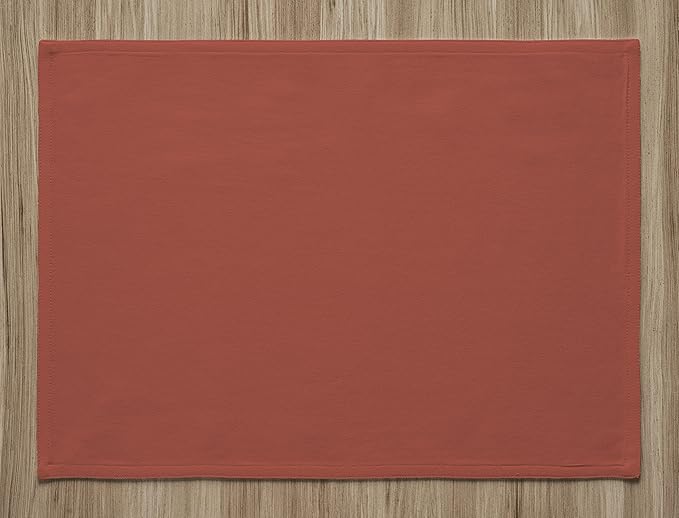 Calicot Placemats Set of 6 100% Cotton Washable Cloth Place Mats, Reusable Table Mats for Spring/Summer & Christmas Decorations Kitchen Dining Party Wedding (Burnt Sienna Brown, 13" x 19")