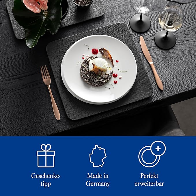 Villeroy & Boch NewMoon, Modern Dinner Plate for Everyday Use, Premium Porcelain, Dishwasher Safe, White, 10.6 in