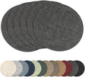 13"Round Placemats Set of 6, Reversible Faux Leather Heat Resistant Table Mats, 100% Waterproof Oilproof Wipeable Table Protective Placemats for Vinyl, Washable for Indoor & Outdoor Use (6, Deep Gray)
