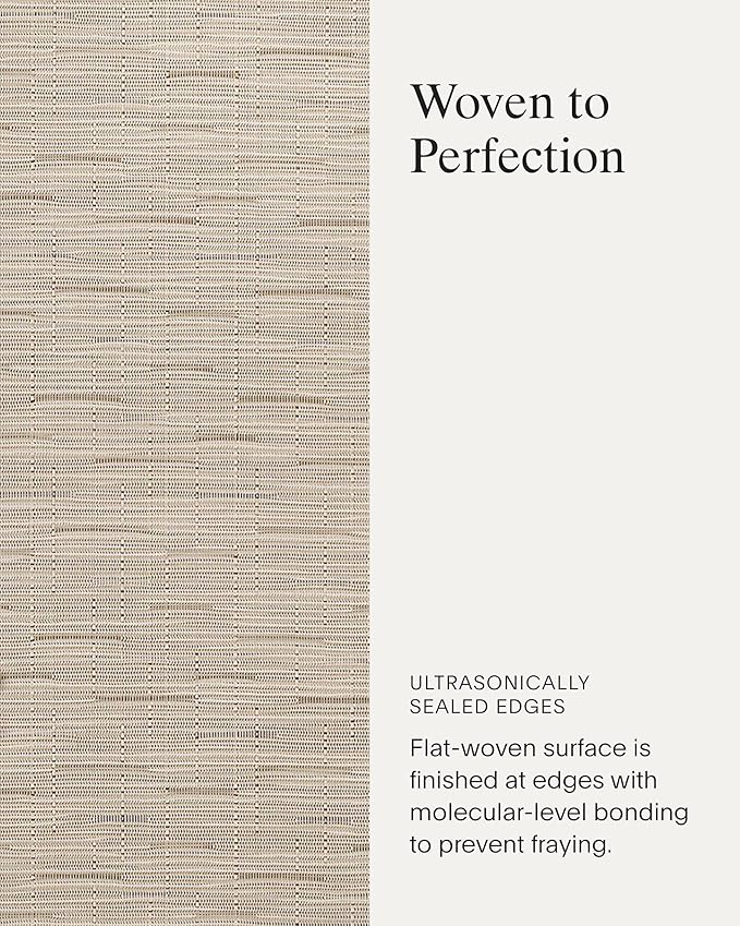 Chilewich Bamboo Placemats Set of 4 - Woven Rectangle Placemats - Reusable, Stain-Resistant, Indoor/Outdoor Tabletop Protection - 19" x 14" - Oat