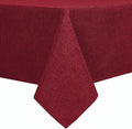Hiasan Faux Linen Rectangle Tablecloth - Wrinkle and Stain Resistant Washable Table Cloth for Kitchen Dining Room Holiday Table Cover for Dinner, Red, 60 x 102 Inch