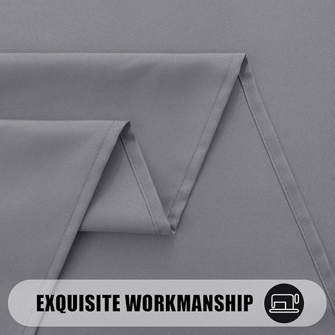 Smiry Rectangle Table Cloth, Waterproof Anti-Scratch Polyester Tablecloth, Decorative Washable Fabric Table Cover for Dining, Buffet, Parties and Outdoor, 52x70, Grey
