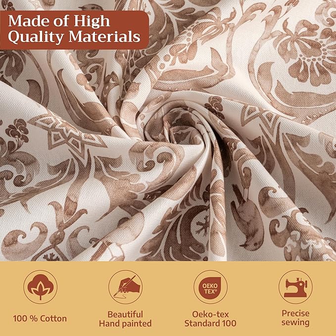 Maison d' Hermine Table Cloth Square Table 100% Cotton 60 x 60 Inches Fall Tablecloth Reusable Everyday Use for Thanksgiving Christmas Decorations Dining Farmhouse Party (Allure)