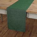 Solino Home Linen Table Runner 90 Inches Long - Athena, 100% Pure Linen Forest Green Table Runner 14 x 90 Inch for Dining, Winter, Easter, St Patricks Day