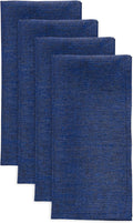Solino Home Linen Napkins Set of 4-100% Pure Linen Royal Blue Dinner Napkins Cloth 20 x 20 Inch - Athena, Handcrafted and Machine Washable