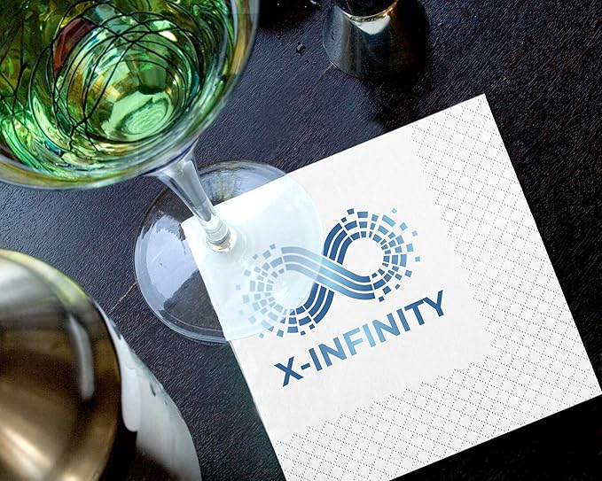 100% Recycled Custom Cocktail Napkins - Personalized 100% Recycled Napkins - Eco-friendly & Full-Color Digital Printed - Weddings, Events & Celebrations - Pack of 50 - Diamond Edge Embossed, 5"x 5"