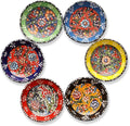 Ceramic Small Dipping Bowls Set of 6, 2.5 Oz Soy Sauce Dish, Handmade Charcuterie, Colorful Pinch, Dishwasher & Microwave Safe Sauce, Mini (BLOOM ARRAY)