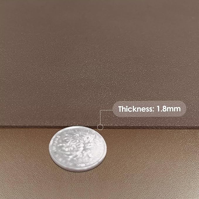 Leather Table Cover,1.8mm Thick,42x96 Inch Table Protector,Table Protector for Dining Room Table,Dining Table Cover,Table Cover Protector.(Mud Color+Champagne Gold,42x96)