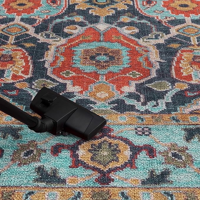 Keen Home Design 2x10 Rug - Machine Washable Runner Rug with Non-Slip Backing, Ideal for Hallway, Entryway, Kitchen, Laundry Room - Vintage, Easy Clean, Durable, Low Pile - (2'6" x 10')