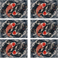 Placemats, Janpanese Koi Fish Placemats 12x18 Inch Waterproof Non-Slip Washable Table Mats for Kitchen Dining Party Table Decor,Set of 6