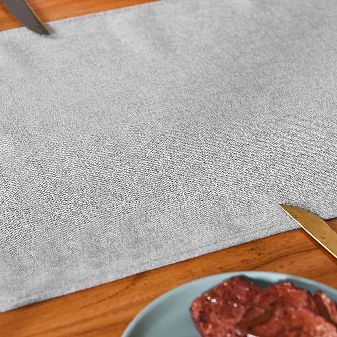 Table Runner 13 x 90 Inches Long, Cotton Linen Farmhouse Style Grey Table Linen for Kitchen Dining Coffee Table Parties Wedding Home Decor (Modern-Grey, 13” x 90”)