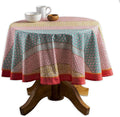 Maison d' Hermine Table Cloth Round Table 100% Cotton 69 Round Inches Tablecloth Reusable Decorative for Dining Room Farmhouse Home Valentines Day Decorations Spring Summer - Provence