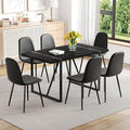 Modern Dining Table and Chairs Set of 6, 7 Piece Kitchen Table and Chairs for Kitchen Dining Room, Apartment