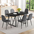 Dining Table Set for 6,Modern Dining Table and Fabric Chairs 6, 7 Piece Kitchen Table and Chairs for Kitchen Dining Room,Apartment